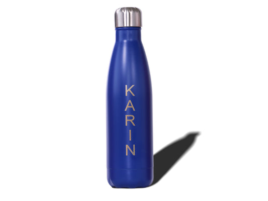 Trinkflasche, Flasche, Blau, Namens-Gravur, Gravur, personalisierter Gravur
