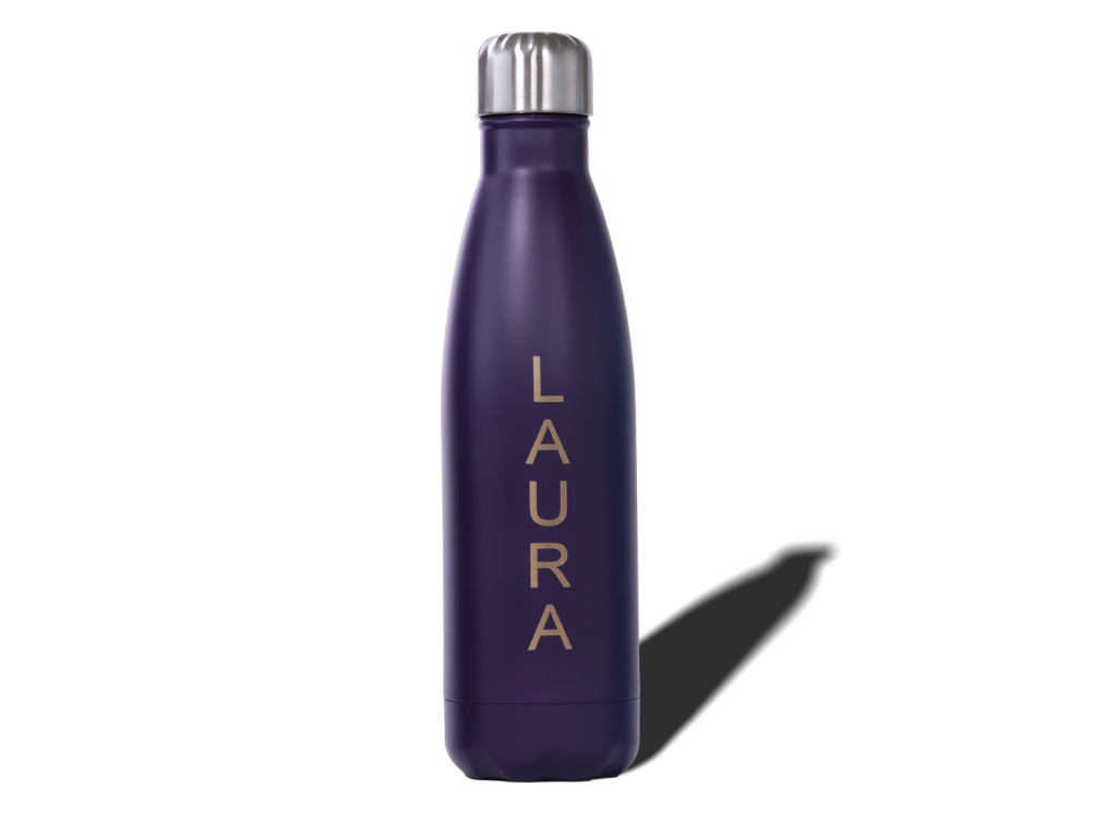 Trinkflasche, Flasche, Lila, Namens-Gravur, Gravur, personalisierter Gravur