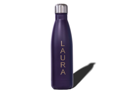 Trinkflasche, Flasche, Lila, Namens-Gravur, Gravur, personalisierter Gravur