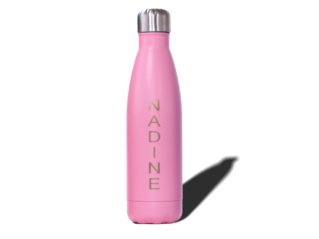 Trinkflasche, Flasche, Rosa, Namens-Gravur, Gravur, personalisierter Gravur