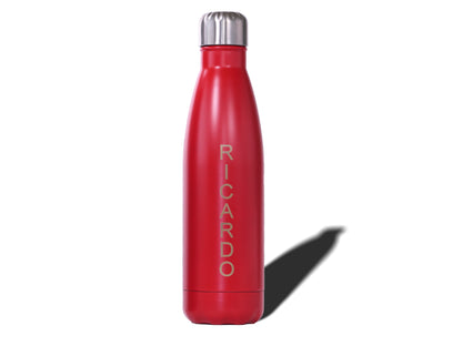 Trinkflasche, Flasche, Rot, Namens-Gravur, Gravur, personalisierter Gravur